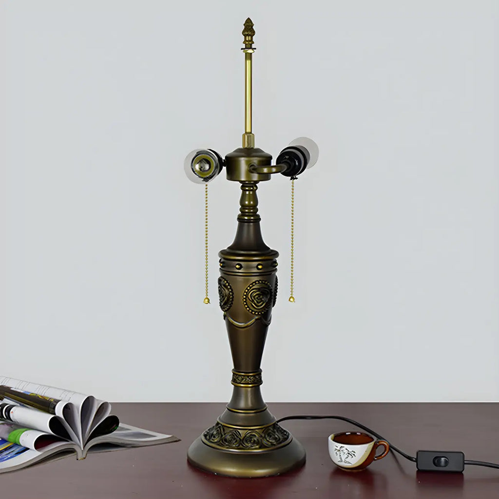 HomeyFad Lampe de table à 2 lumières dôme en verre inoxydable vintage