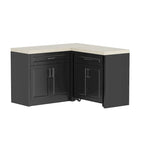 Meuble d'angle de cuisine efficace, îlot de cuisine en L : Grand espace de rangement avec tiroirs à glissière fluide, comptoir UV