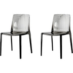 Chaise de salle à manger sans accoudoirs à dossier bas en acrylique ambre