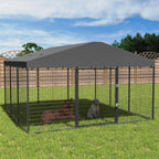 Grande niche extérieure pour chien L 118 x P 118 x H 70, enclos pour chien robuste avec toit étanche