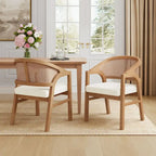 Christopher Knight Home - Chaise de salle à manger capitonnée en cannage (Lot de 2)
