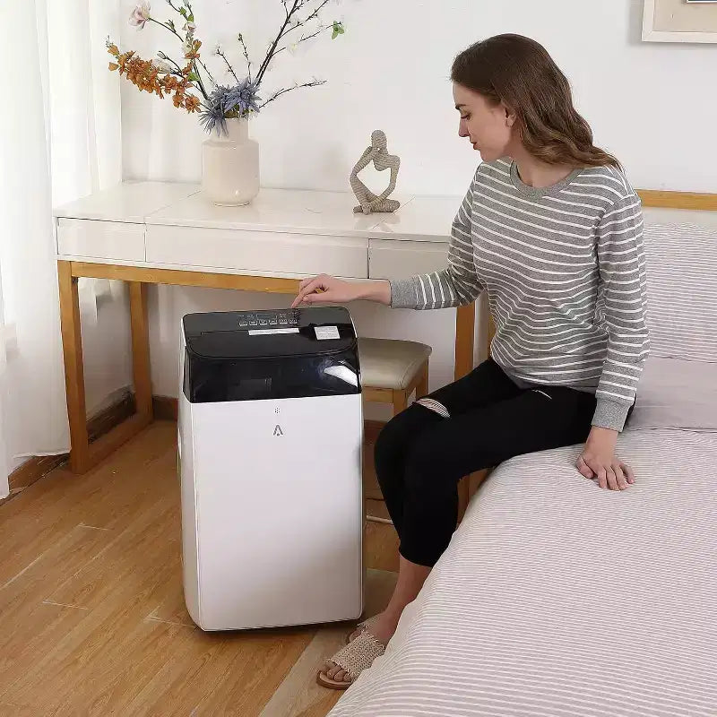 Climatiseur portable 10 000 BTU, Climatiseur de maison avec télécommande pour pièce jusqu'à 42 m², fonctions 3-en-1/minuterie 24h/roulettes