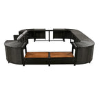 Canapé d'angle d'extérieur en rotin pour spa, forme quadrilatérale