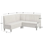 Ensemble de banquette rembourrée 3 pièces Lifestorey Kerrington à dossier capitonné