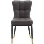 Bekrvio Lot de 6 chaises de salle à manger, modernes, rembourrées, en similicuir, avec haut dossier, pieds en métal, chaises de cuisine sans accoudoirs pour salon et salle à manger
