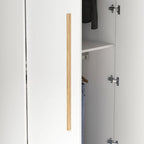 Armoire moderne autoportante en bois massif avec étagères de rangement