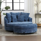 Fauteuil Moderne Rond Avec 5 Coussins Et Pouf Optionnel