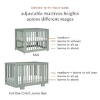 Lit de bébé convertible 8-en-1 Yuzu de Babyletto avec kits de conversion toutes étapes