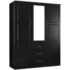 Palace Imports Armoire Cosmo 3 portes 100 % bois massif avec portes en bois massif ou portes miroir