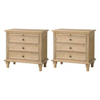 Table d'appoint Giorgio à 3 tiroirs avec prises intégrées, lot de 2 | HULALA HOME