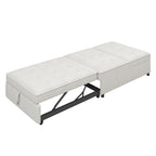 Canapé convertible 3 places 4-en-1 en lin 72,5" avec dossier réglable sur 5 niveaux et poche de rangement