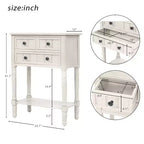 Console étroite de 60 cm avec 3 tiroirs et étagère, table d'appoint pour petite entrée ou salon