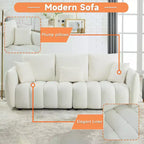 GDFStudio Alanna Canapé 3 places moderne en tissu peluche 79,5 po avec oreillers