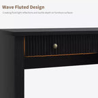 Meuble de rangement de bureau cannelé, bureau de direction moderne de 54 po avec station de recharge, bureau d'ordinateur en bois avec tiroirs classeurs pour bureau d'étude