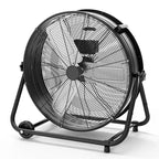 Ventilateur de sol, Ventilateur industriel - Ventilateur de tambour robuste de 24 pouces avec 4 vitesses, Circulateur d'air en métal pour entrepôt, atelier, garage, usine, sous-sol