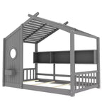 Lit cabane cabane Montessori pour enfant avec étagère de rangement - ModernLuxe