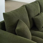 GDFStudio Alanna Canapé 3 places moderne en tissu peluche 79,5 po avec oreillers