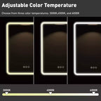Armoire à pharmacie LED noire / blanche / dorée, porte simple, charnière à gauche ou à droite, encastrée ou murale
