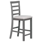 Ensemble de salle à manger 5 pièces de hauteur comptoir pour 4, table rectangulaire en bois avec étagères de rangement et compartiment à vin/barre