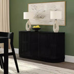 Buffet en bois massif Plank+Beam Contour avec 3 portes, meuble TV 59 po pour salon
