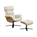 Jovan 31.5 Fauteuil inclinable en cuir véritable avec ottoman