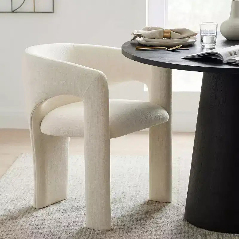 Petit ensemble de salle à manger pour 2 personnes, chaises rembourrées beiges, table à manger ronde sur pied, meubles de cuisine modernes et compacts - Panipeachy