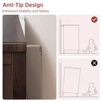 Commode à 8 tiroirs pour chambre à coucher, meuble TV vintage de 59 po avec poignées sculptées et pieds fuselés, commode en bois avec grande capacité de rangement