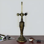 HomeyFad Lampe de table à 2 lumières dôme en verre inoxydable vintage