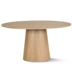 Ensemble de salle à manger moderne pour 6 personnes, table à manger ronde avec pied central, chaises de salle à manger pivotantes à roulettes, tissu chenille texturé - Panipeachy