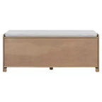 Banc de rangement rustique en bois Whisen, banc à chaussures d'entrée avec coussin amovible, étagères réglables