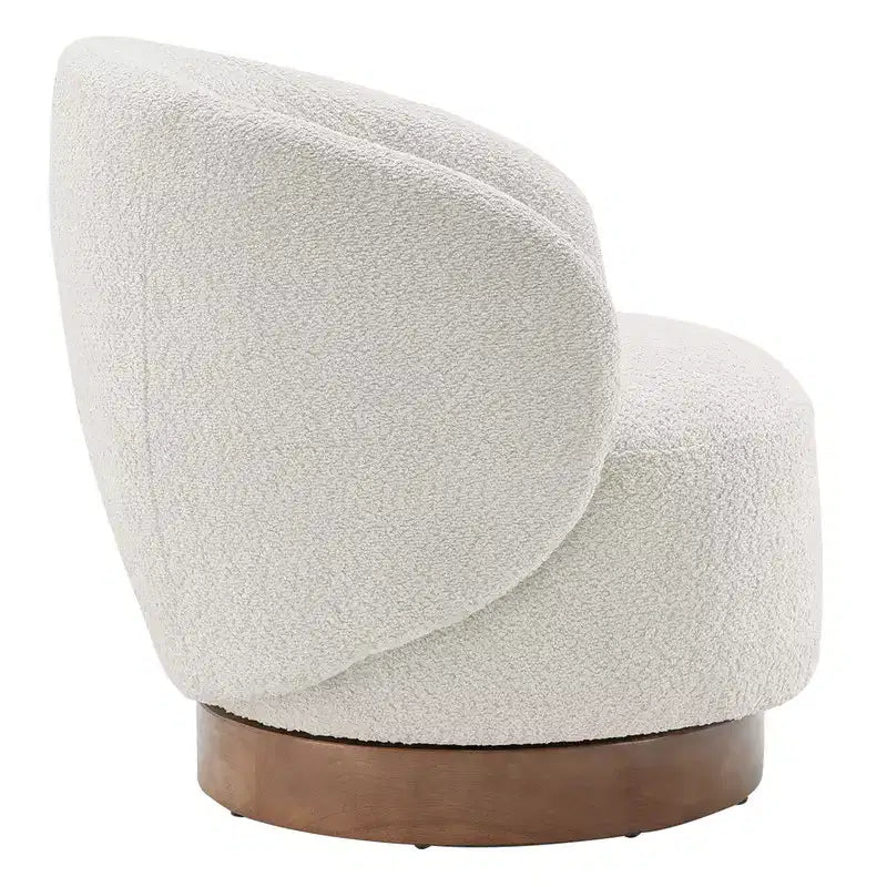 Fauteuil d'appoint pivotant Spruce&Spring en tissu avec base en bois