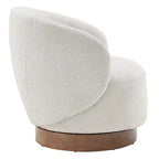 Fauteuil d'appoint pivotant Spruce&Spring en tissu avec base en bois