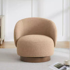 Fauteuil d'appoint pivotant Spruce&Spring en tissu avec base en bois