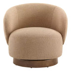Fauteuil d'appoint pivotant Spruce&Spring en tissu avec base en bois