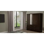Hitow Armoire 2 grands tiroirs zone de suspension centrale avec miroir Style minimaliste