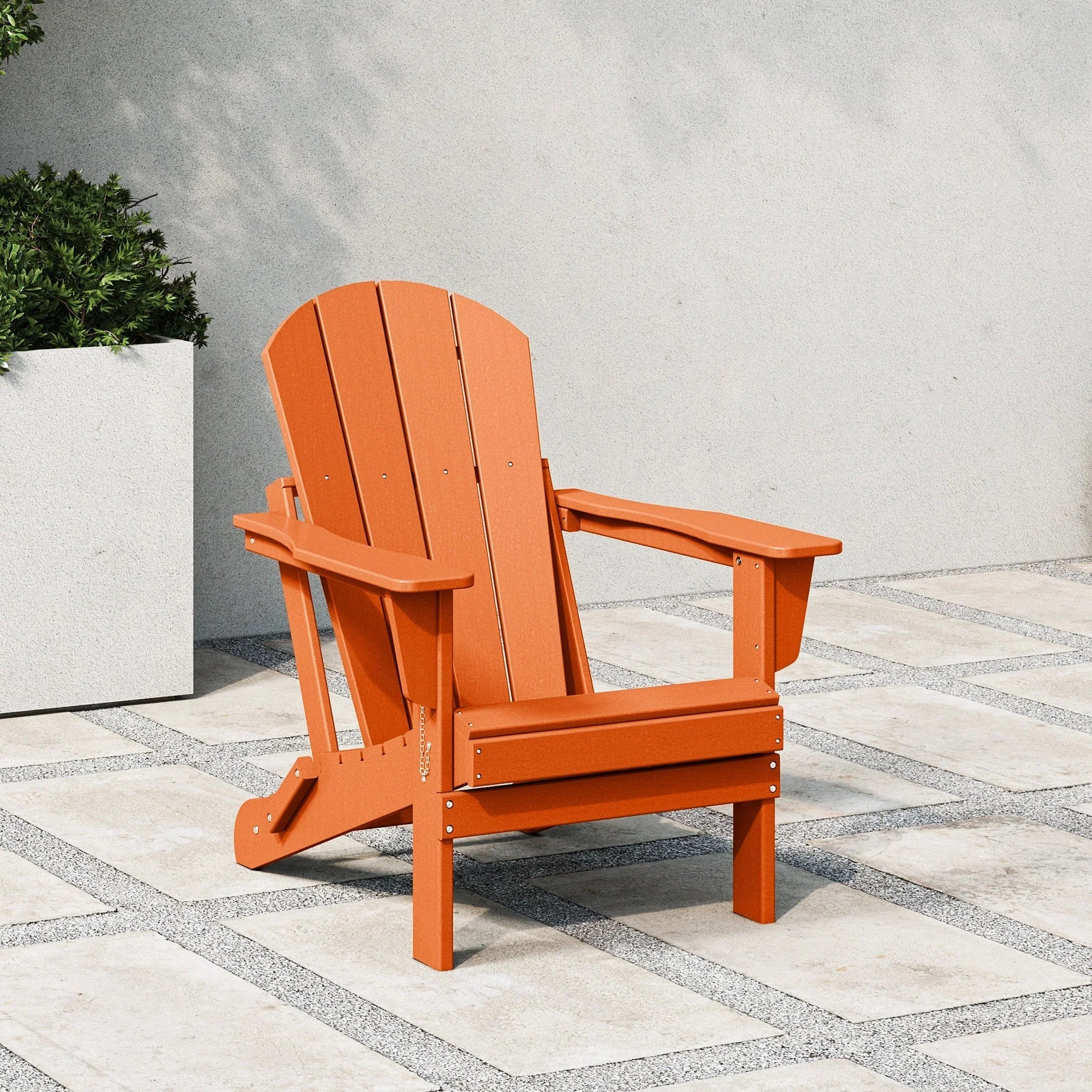Chaise Adirondack pliante d'extérieur tout temps Polytrends Laguna résistante à la décoloration pour patio