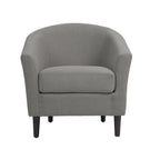 2 fauteuils club modernes en lin avec accoudoirs ronds