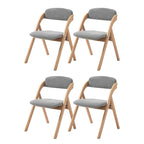 Chaises de salle à manger pliantes empilables en bois avec sièges rembourrés (lot de 4)
