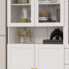 Meuble de rangement polyvalent Famapy avec portes vitrées, bibliothèque, organisateur de garde-manger