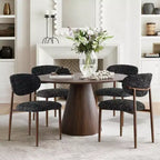 Lot de 4 chaises de salle à manger modernes rembourrées avec dossier incurvé, chaises d'appoint sans accoudoirs à cadre en fer pour salle à manger, cuisine-Panipeachy