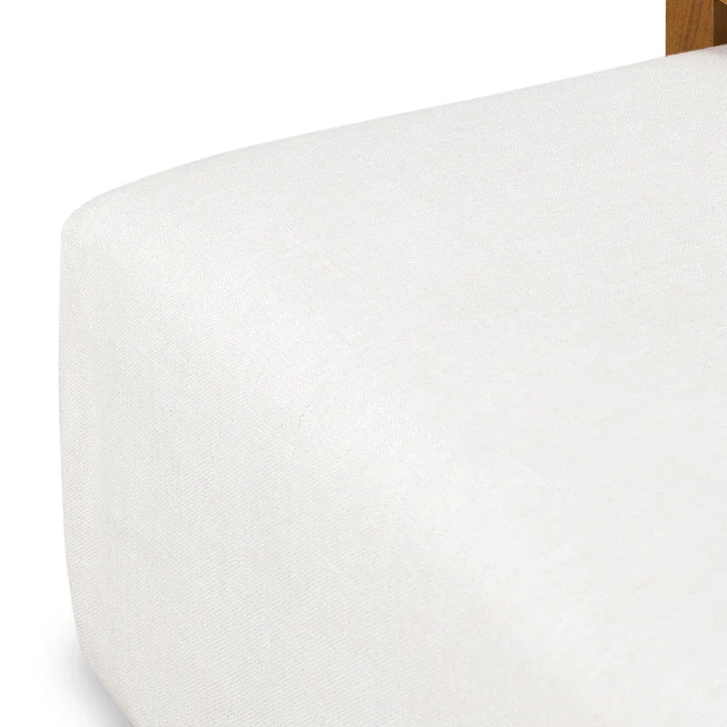 Ottoman Poly & Bark Jarmo avec table en noyer réglable – Cuir pleine fleur véritable italien