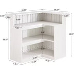 Bar de salon en L Lantine, bar à liqueurs d'angle à 4 niveaux avec étagères de rangement et porte-verres à vin pour pub à domicile