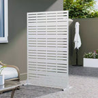 MAYEERTY 72x47 Écran de confidentialité extérieur naturel blanc, séparateur pliable naturel en 6 pièces pour jardin et cour arrière