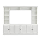 Ensemble mural de 4 meubles TV avec pont pour téléviseurs jusqu'à 70 pouces, meuble TV avec étagères réglables, grande console multimédia