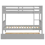Lit superposé moderne en bois, double sur double avec lit gigogne, convertible en 2 lits