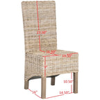 Lot de 2 chaises de salle à manger en osier naturel 48L x 56P x 104H cm, style bohème côtier