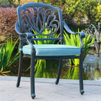 Ensemble de salle à manger Manasquan 13 pièces en aluminium couleur canon de fusil par Havenside Home