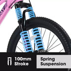 VTT Okak 24/26 pouces avec 21 vitesses et double freins à disque, vélo pour enfants avec suspension avant de 100 mm, Dirt Bike pour adolescents et femmes