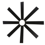 Ventilateur de plafond de 65 pouces à 8 pales noires avec lumière LED et télécommande