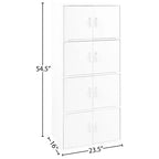 Hodedah HID44 Meuble de rangement multifonctionnel fermé à 8 portes pour la maison et le bureau, finition bois de hêtre